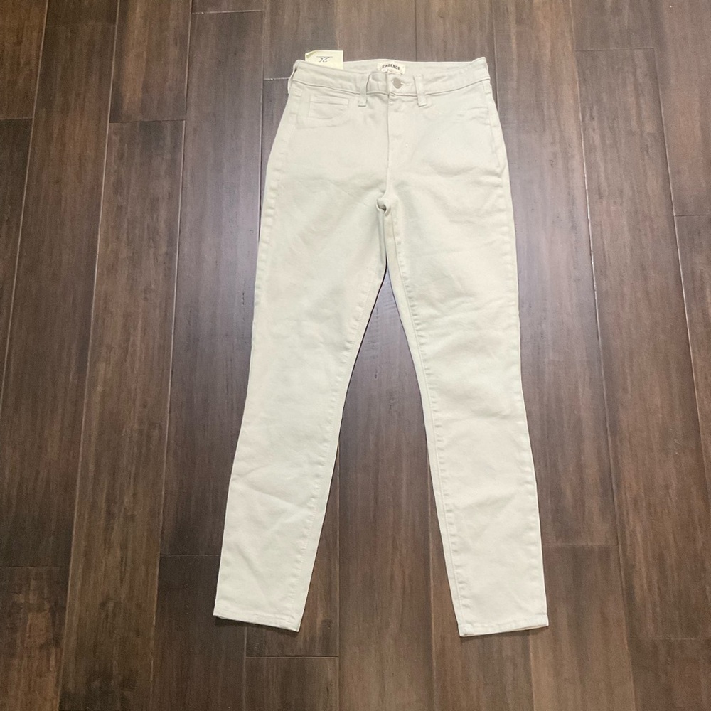 L’Agence Margot High Rise Skinny Jeans Coconut Cream Cotton Blend Size 26